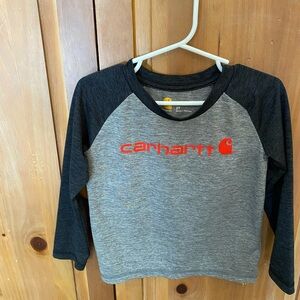 Carhartt Kids Charcoal and Heather Gray Long Sleeve Tee